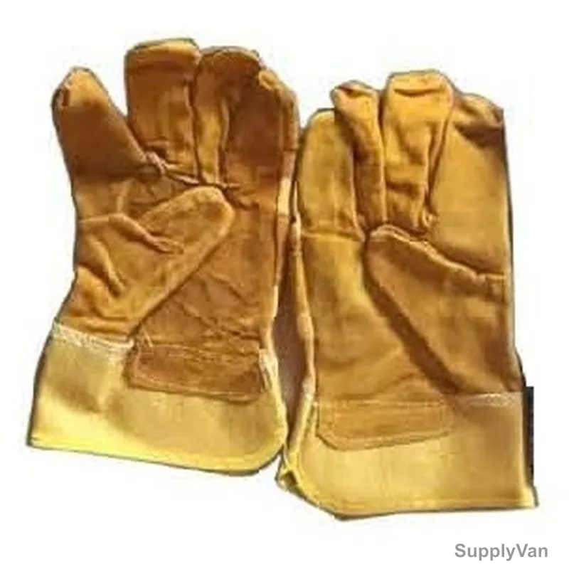 Apex Leather Work Gloves, Free Size, Yellow