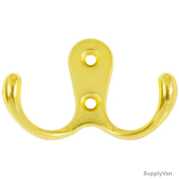 Metal Double Coat Wall Hook, 4CM, Gold