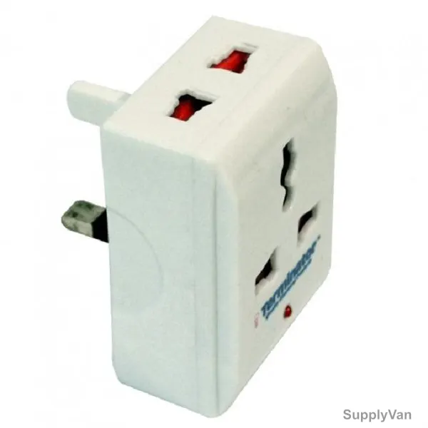 Terminator Universal Multi Adapter, 3 Way, 3 Pin Plug, 13A, White — image 1
