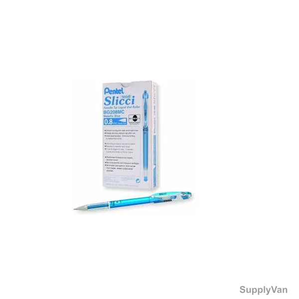 Pentel Slicci Gel Roller Pen, PE-BG207-01C, 0.7MM Tip, Blue