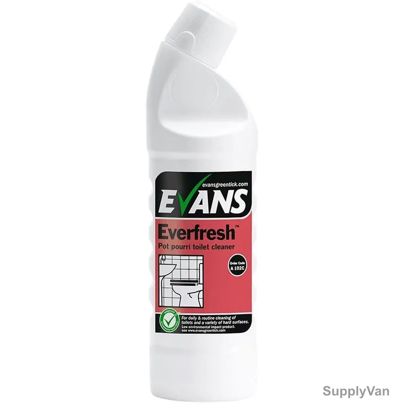 Evans Everfresh Pot Pourri Toilet and Washroom Cleaner, 1 Ltr, 6 Pcs/Pack