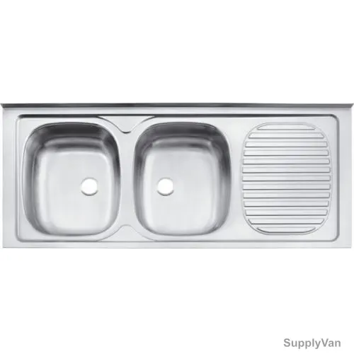 Tramontina Double Right Bowl Kitchen Sink, 93446104, 120 x 50CM