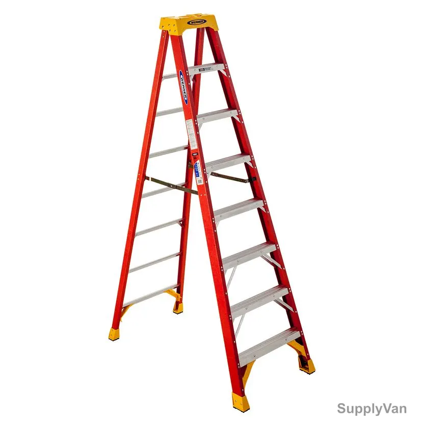 Werner Single Sided Step Ladder, 6208, Fiberglass, 8 Feet Height, 136 Kg Weight Capacity