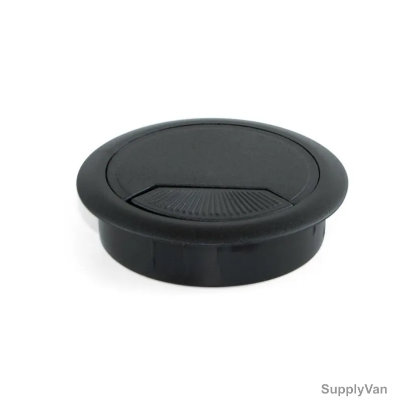 Robustline Round Cable Grommet, Plastic, 80MM, Black, 3 Pcs/Pack — image 1