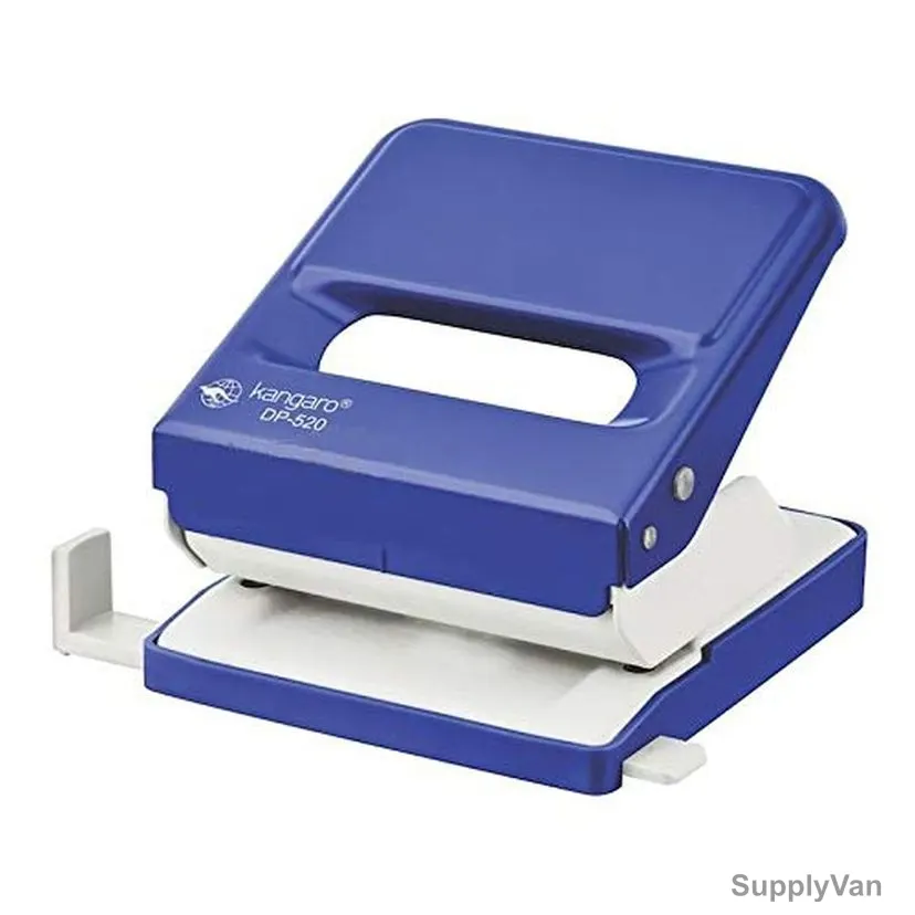 Kangaro 2 Hole Paper Punch Machine, DP-520, Metal, 25 Sheets, Blue