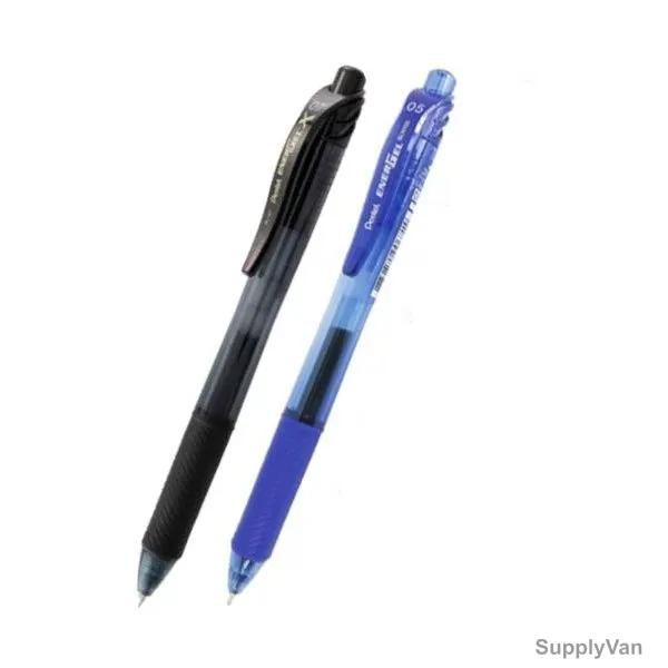 Pentel Energel-X Gel Roller Pen Set, PE-BL107-02AC, 0.7MM Tip, Black/Blue, 2 Pcs/Set