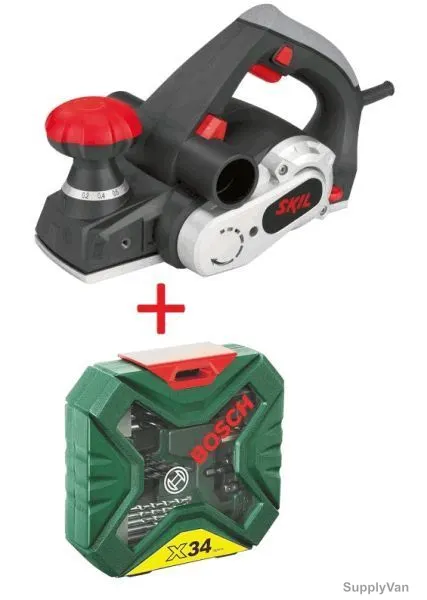 Skil Electric Planer 1565AB Combo w/ Bosch X34 Drill Bit Accessory Set