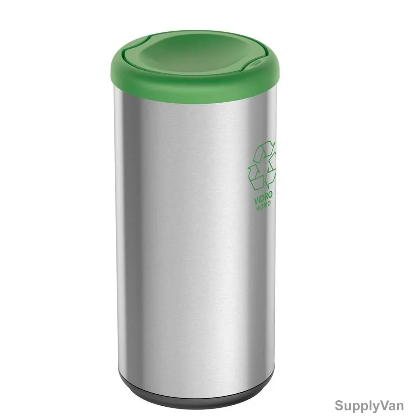 Tramontina Swing Trash Bin, 94539205, Stainless Steel, 40 Ltrs Capacity, Green/Silver — image 1