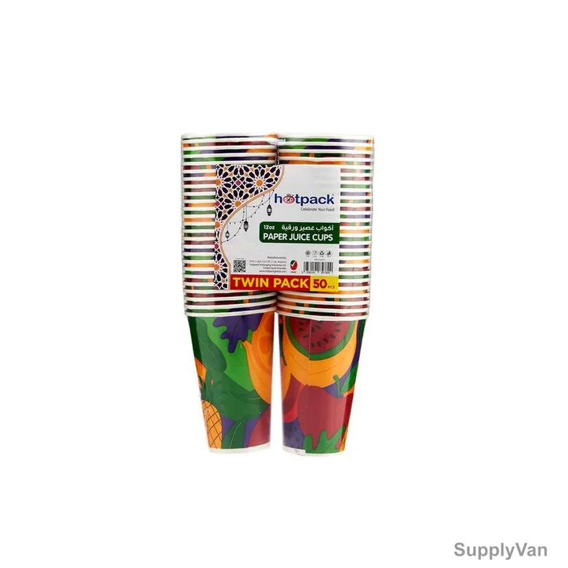 Hotpack Juice Paper Cup, 12 Oz, 50 Pcs/Pack