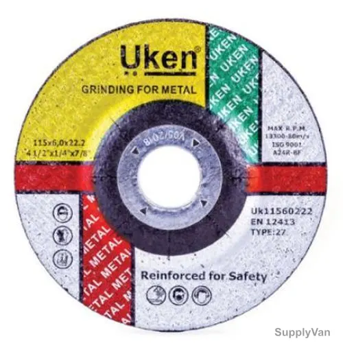 Uken Metal Grinding Disc, 615002, 7 Inch x 6MM