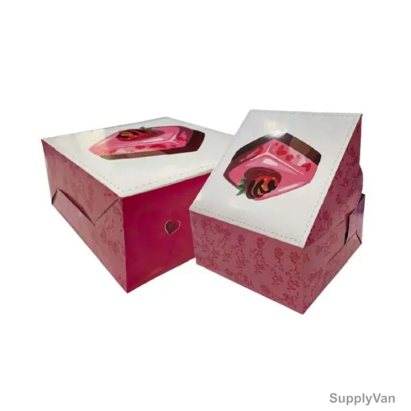 Khaleej Pack Printed Cake Box, CBX-202012, Square, 20CM Length x 20CM Width, Pink, 100 Pcs/Pack