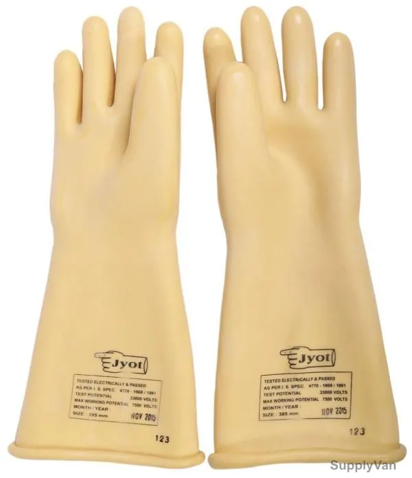 Jyot Electrical Gloves, 385MM, 33000V, Biege