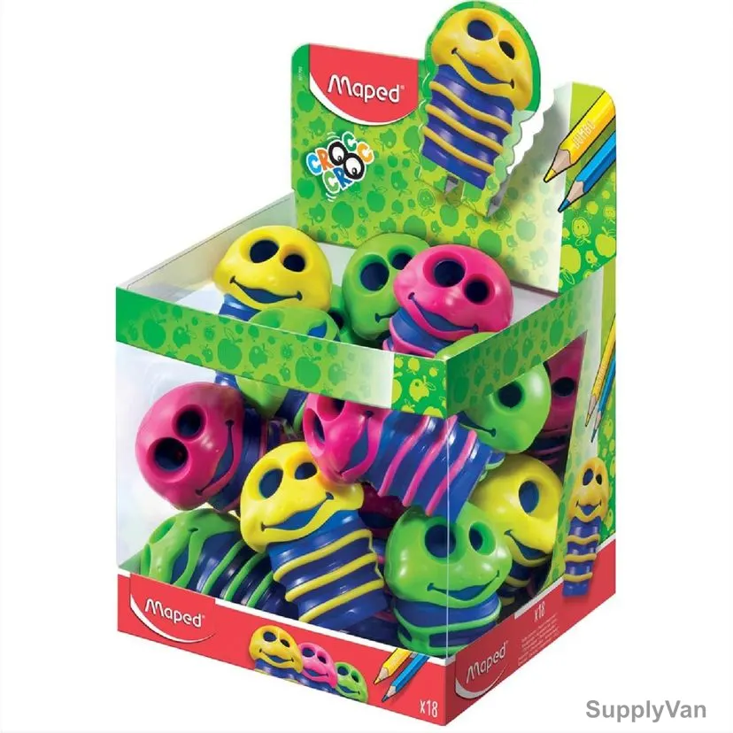 Maped Croc-Croc Pencil Sharpener, MD-501700, 2 Hole, Green/Red/Yellow, 18 Pcs/Set — image 1