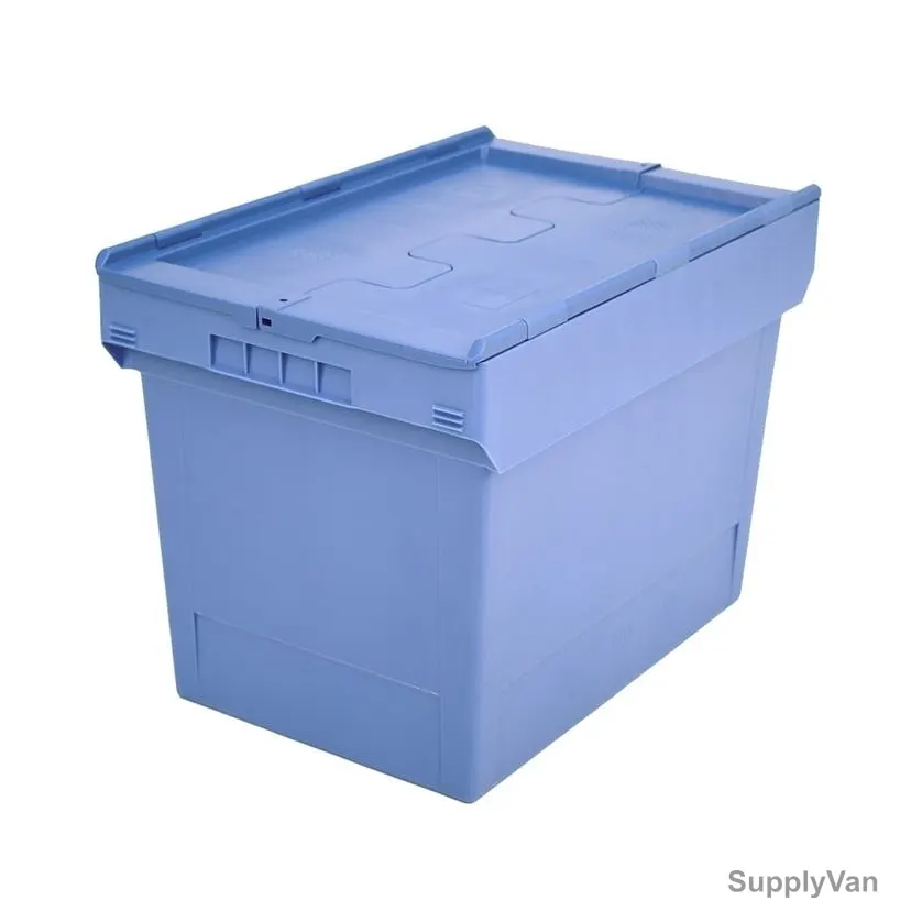 Bito Attached Lid Container, MBD64421, Polypropylene, 74 Ltrs, 610 x 400MM, Light Blue