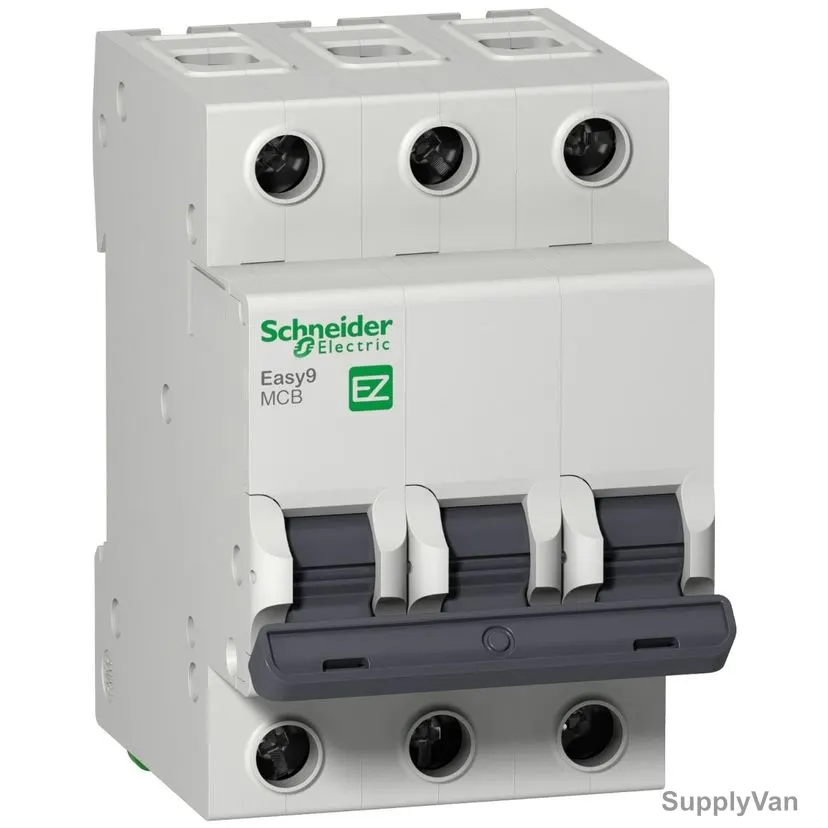 Schneider Electric Miniature Circuit Breaker, EZ9F56332, Easy9, 3 Pole, 400V, Curve C, 32A, 6000A