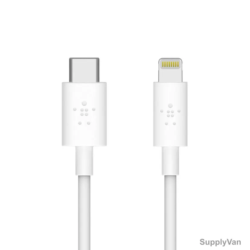 Belkin USB-C to Lightning Cable, F8J239BT04-WHT, BoostCharge, 1.2 Mtrs, White