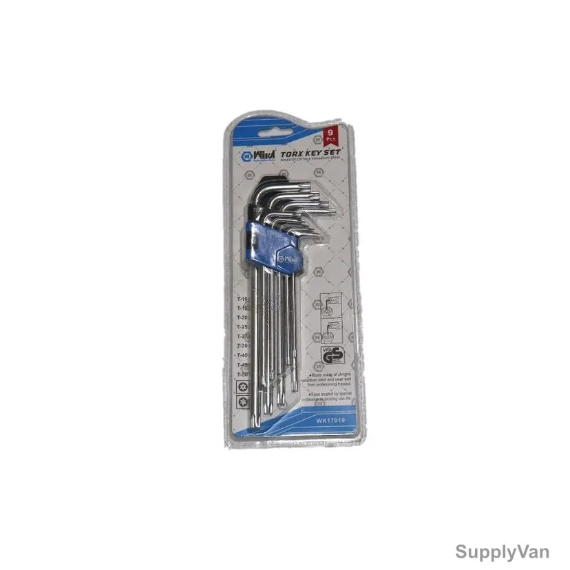 Wika Torx Key Set, WK17019, T10 to T50, 9 Pcs/Set