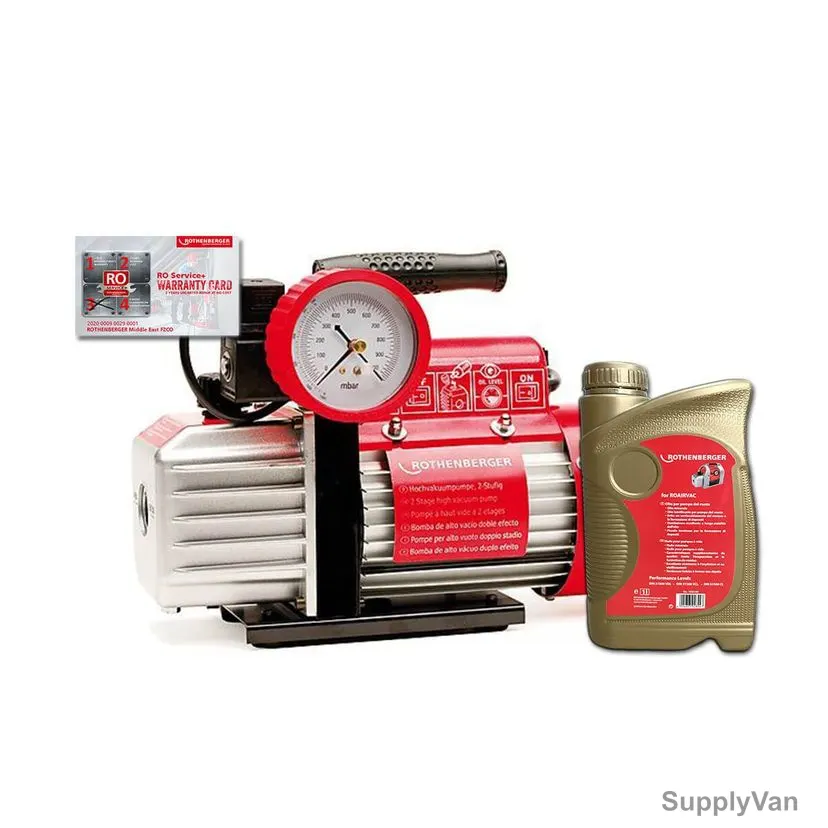 Rothenberger Vacuum Pump With 1 Litre Mineral Based Oil, 1700-64, 750W, 9.0 CFM, 2 Pcs/Set — image 1