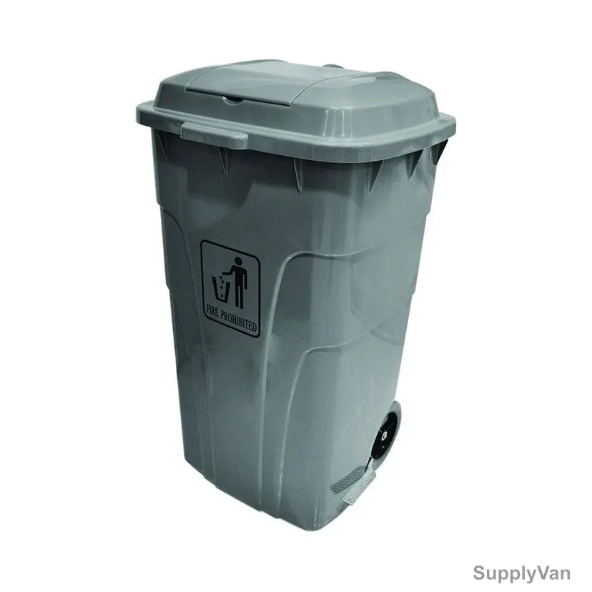 Akc Garbage Bin With Side Pedal, GC01A-240, Plastic, 240 Ltrs, Grey