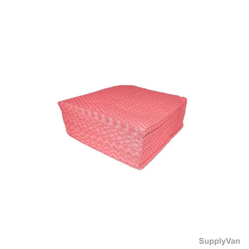 Castillo Heavy Duty All Purpose Disposable Cloth, JC08R, Cotton, 33CM Width x 33CM Length, Red, 50 Pcs/Pack