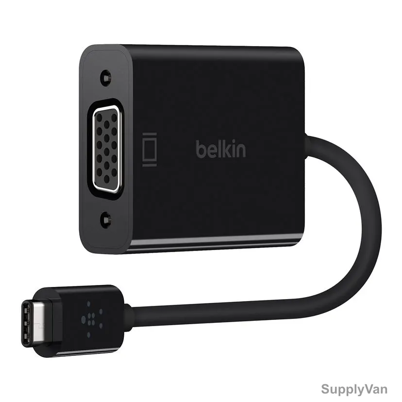 Belkin USB-C to VGA Adapter, F2CU037BTBLK, 15cm, Black — image 1
