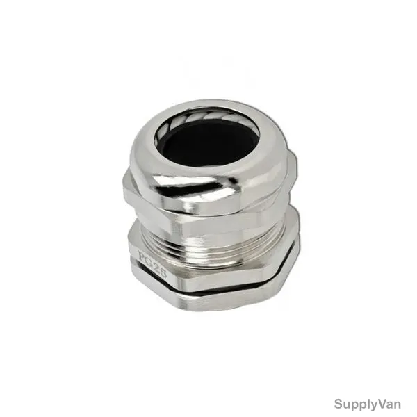 Metal Gland, PG-25, 16-21MM Cable Size, Silver, 30 Pcs/Pack