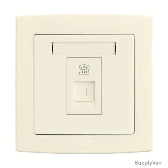 Abb Telephone Socket Outlet, AC321-82, Concept BS, Thermoplastic, 1 Gang, RJ11, Ivory White