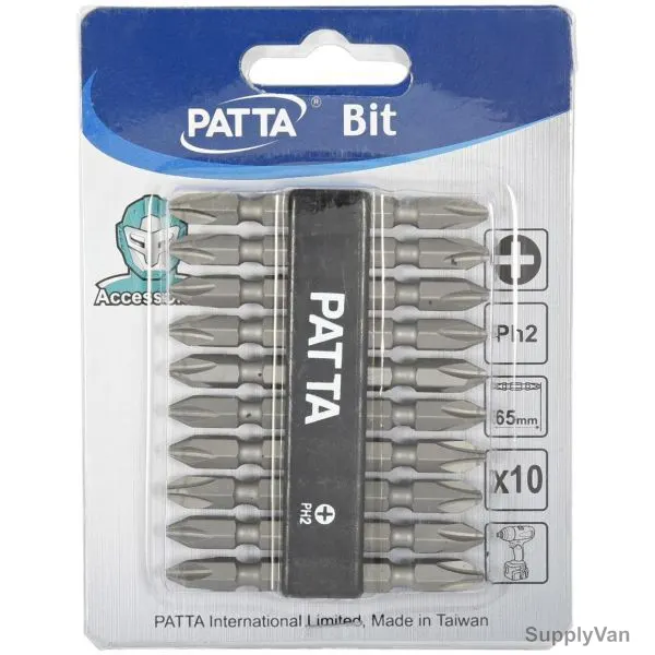 Patta Screwdriver Bit Set,  65MM, 10 Pcs/Set