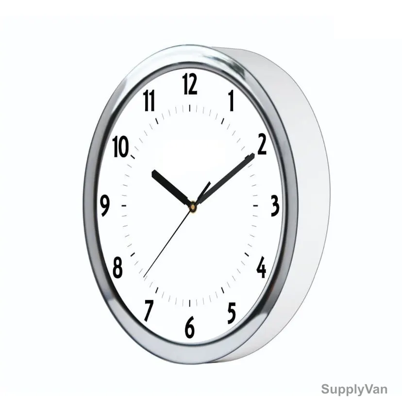 Warrior Stainless Steel Analog Wall Clock, 12 Inch, Silver