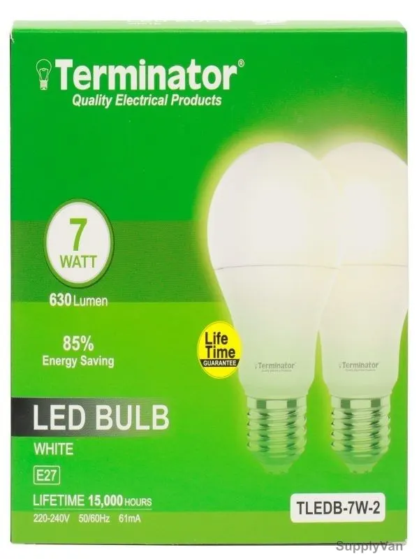 Terminator LED Bulb, TLEDB-7W-2, 61 mA, 7W, 630 LM
