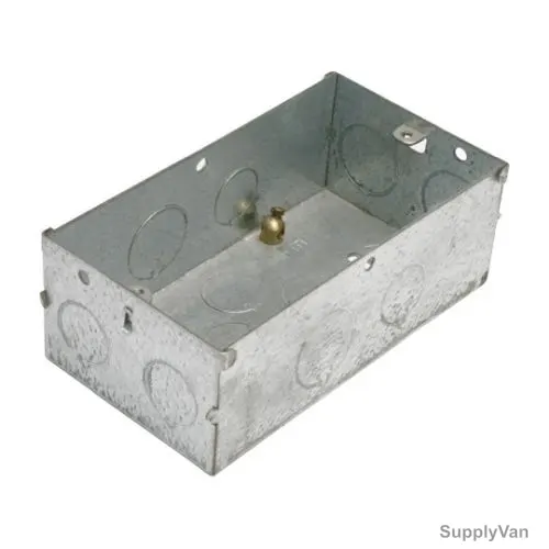 MK Flush Mounted Box, 886ZIC, Logic, Steel, 2 Gang, Silver — image 1
