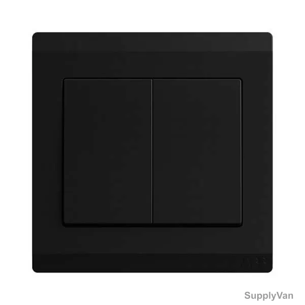 Abb Electrical Switch, BL102-855, Inora, 2 Gang, 1 Way, 10AX, Starry Black