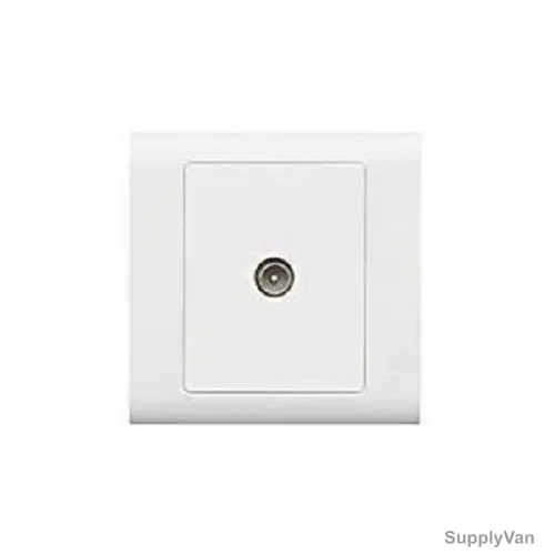Mk Single Cable Non Isolated TV Socket Outlet, MV3520WHI, Essential, Polycarbonate, 1 Gang, White — image 1