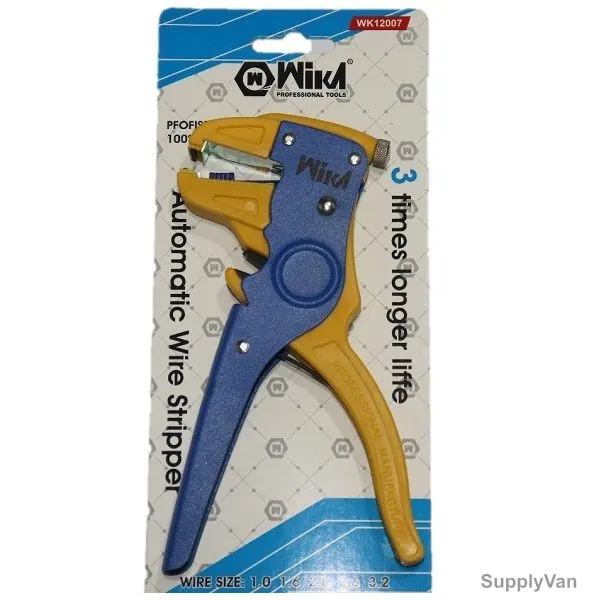 Wika F-Style Wire Stripper And Cutter, WK12007, 1.0 to 3.2MM Cutting Capacity, Blue/Orange