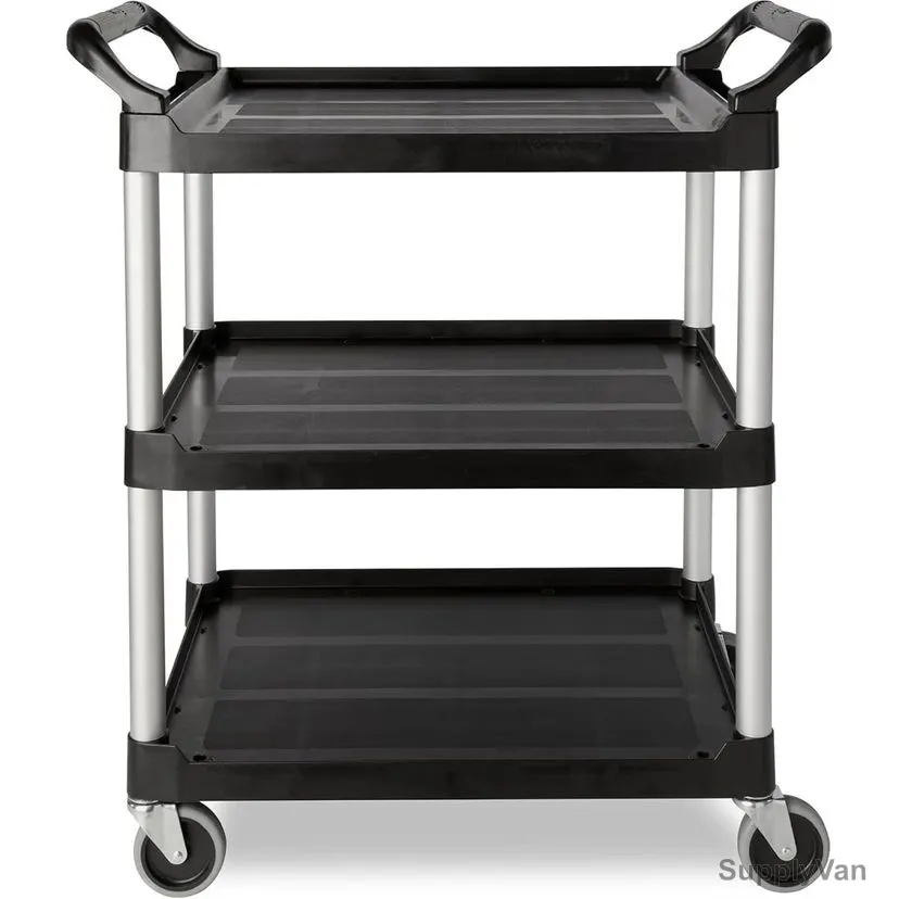 Swish 3 Tier Serving Trolley, Plastic, 96CM Height x 50CM Width x 50CM Length, Black — image 1