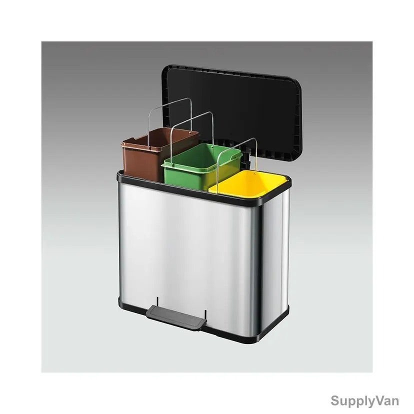 Hailo Pedal Waste Bin, HLO-0633-019, Oko Trio L, 33 Litres, Silver