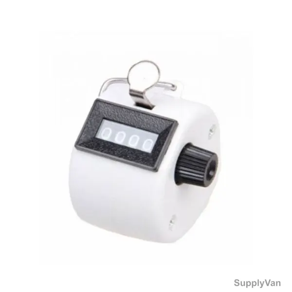 Handheld Tally Counter, 4 Digit, White