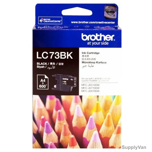 Brother Ink Cartridge, LC73BK, 600 Pages, Black — image 1