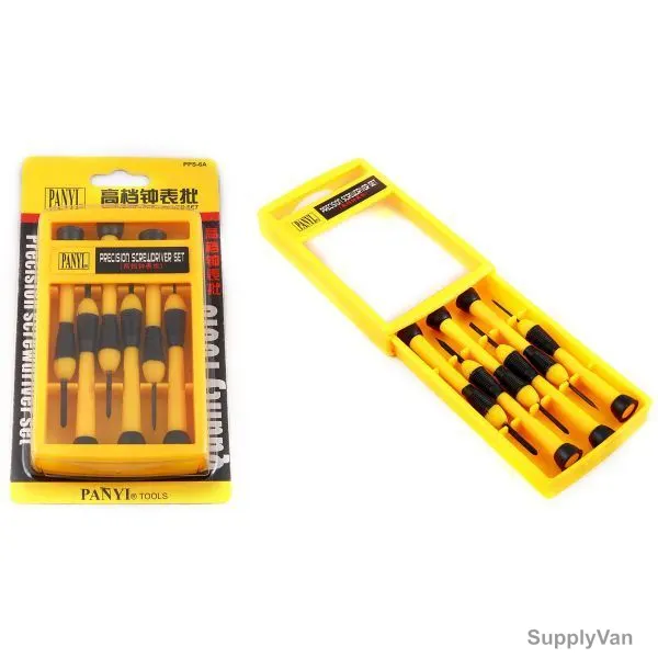 Panyi Precision Screwdriver Set, SH-PPS-6A, Yellow and Black, PK6