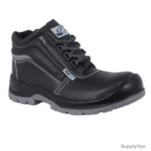 Vaultex Non-Metal High Ankle Safety Shoes, ROU, Genuine Leather, S3 SRC, Size40, Black