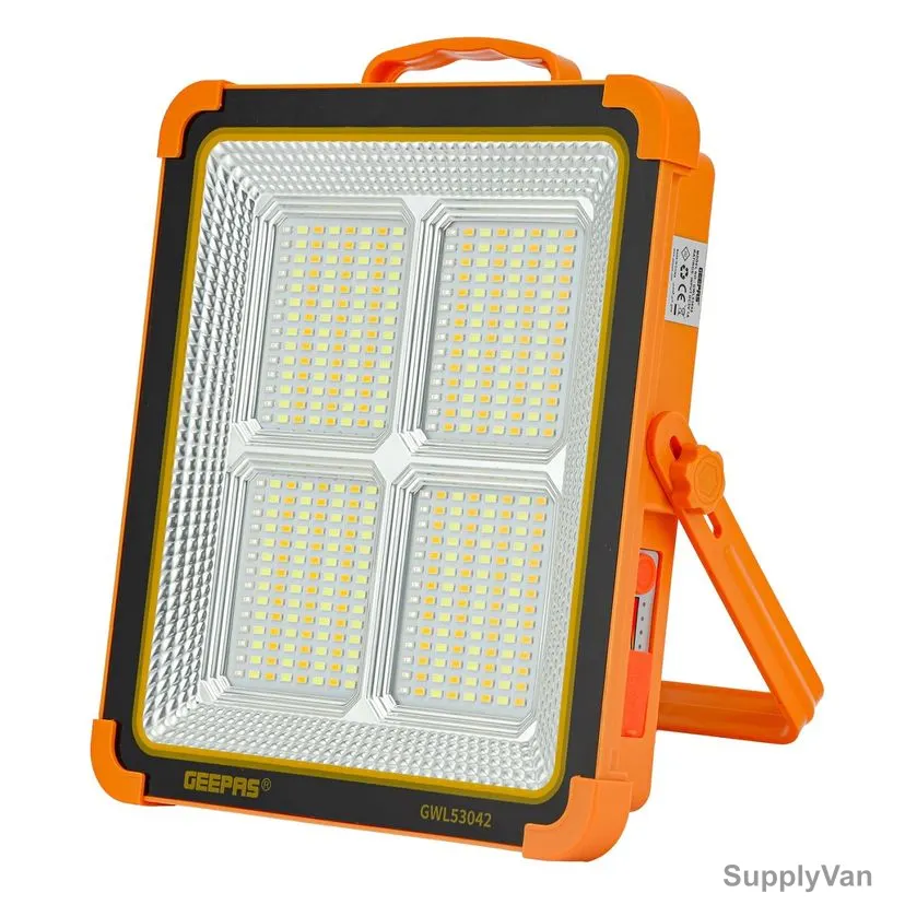 Geepas Rechargeable LED Work Light With Solar Panel, GWL53042, 448 LED, 1500LM — image 1