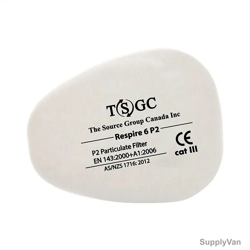 TSGC Half Face Respirator, F509393120, Respire 6 P2, White
