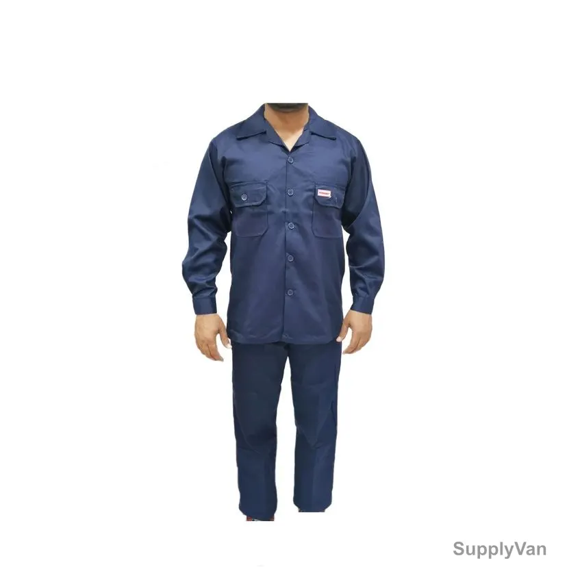 Workman Polycotton Safety Pant and Shirt, Size XL, Navy Blue — image 1
