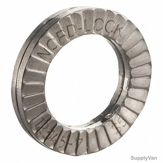 Nord-Lock Wedge Locking Washer, 1086, Stainless Steel, 1/4 Inch