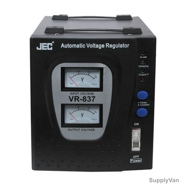JEC Automatic Voltage Regulator, VR-837, 5000W, Black