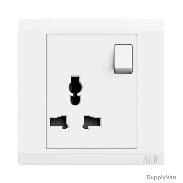 Abb Single Pole Universal Switch Socket, BL294, Inora, 1 Gang, 13A, White — image 1