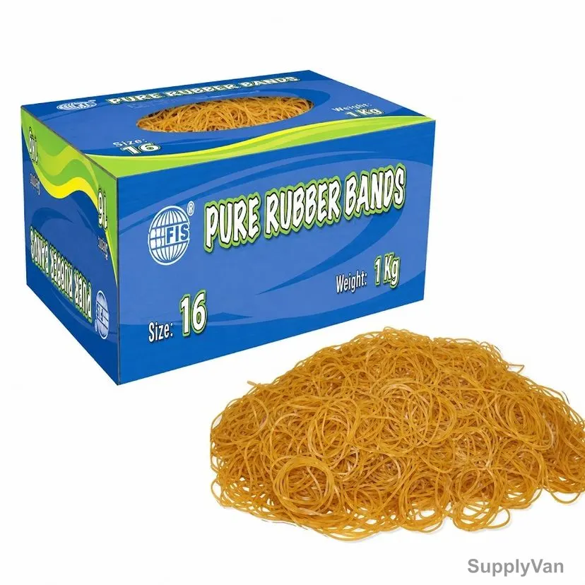 Fis Pure Rubber Band, FSRB1KG-16N, Size16, 1 Kg, Yellow