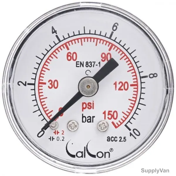 Calcon Pressure Gauge, CC121D, 40MM, 1/8 Inch, BSP, 0-10 Bar — image 1