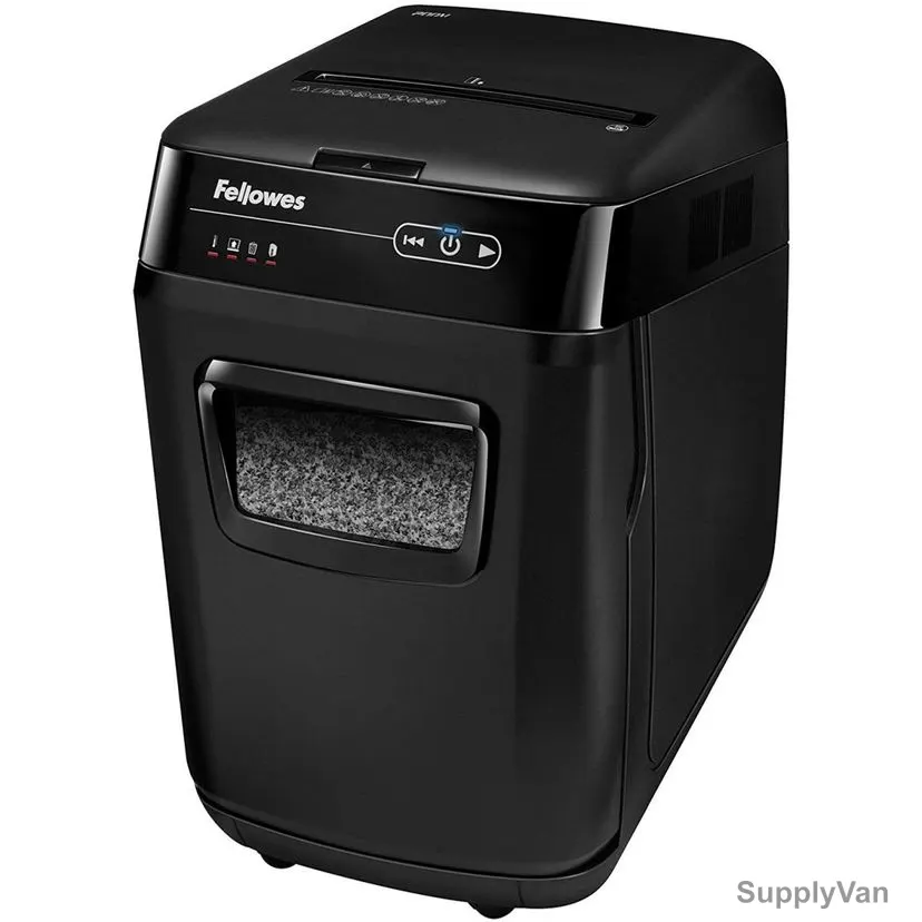 Fellowes Paper Shredder, 200M, Automax, Cross-Cut, 200 Sheets, Black