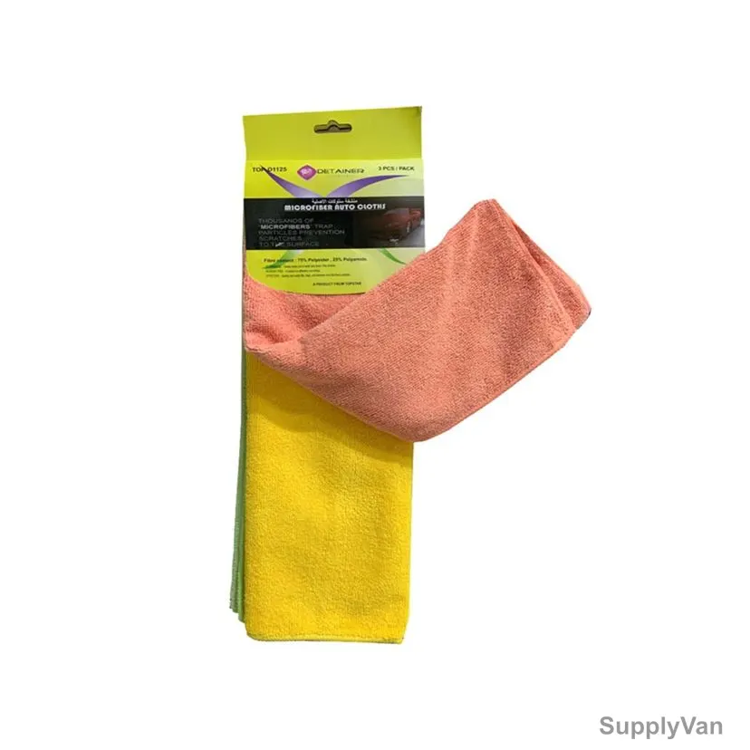 Detainer Car Cleaning Cloth, Microfiber, 40 x 40CM, Multicolor, 3 Pcs/Pack — image 1